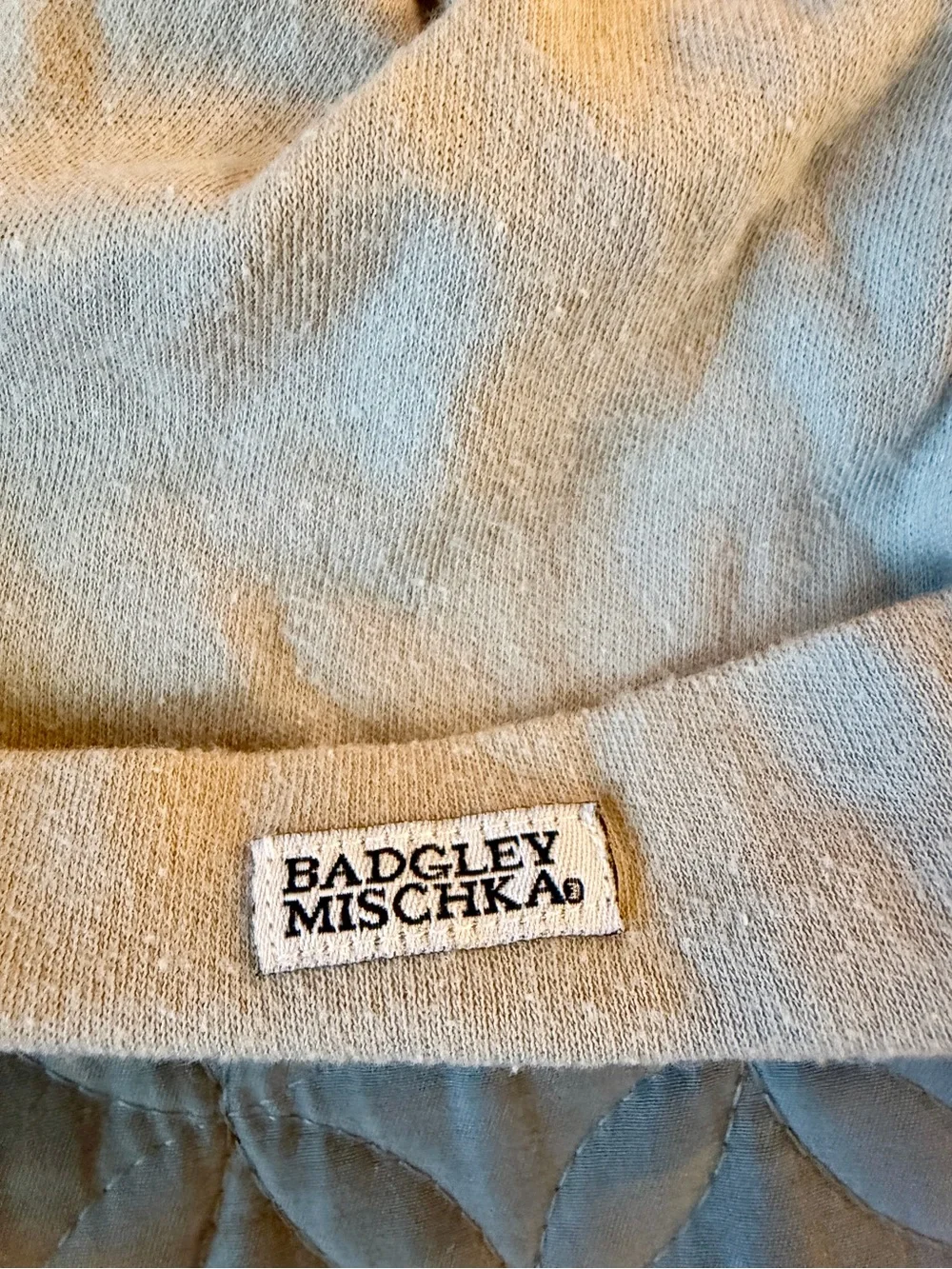 Badgley Mischka Baby 3-6month Beige Knot-Top Baby Beanie